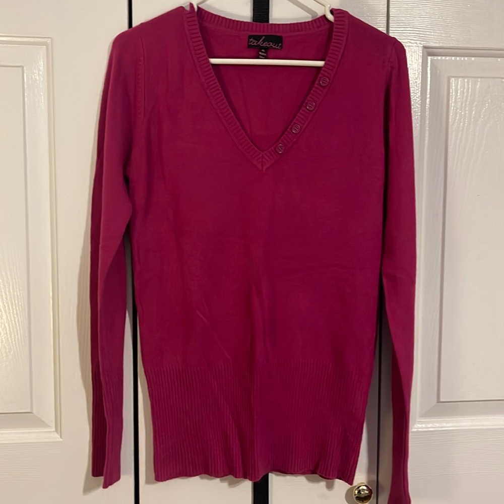 Takeout V neck sweater Womens. Vintage 90’s. Size XL